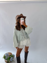 Denim Eyelet Twirl Vintage Top (vip pre order access ONLY)