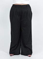 Archer Pants Pinstripe Black Curve