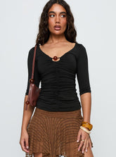 April Showers Hardware Detail Top Black