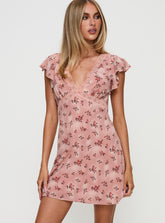 Aurianna Mini Dress Pink Floral