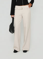 Adonella Buckle Tailored Pant Stone