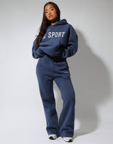 Colby Simmi Studios SL Sport Flared Joggers in vintage blue