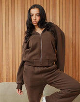 Maui Simmi Studios Essentials Zip Hoodie In Light Brown