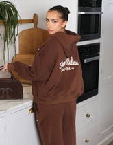 Marilyn Simmi Studios Bubble Print Hoodie In Brown