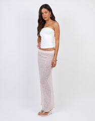 Solara Sequin Maxi Beach Skirt In Pink