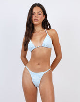 Bae Floral Textured Triangle Bikini Top In Blue
