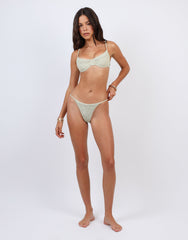 Koko Crinkle Texture Underwire Bikini Top in Sage