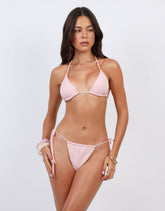 Maris Chevron Triangle Bikini Top in pink