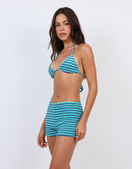 Shai Towelling Stripe Shorts in Blue