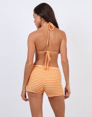 Shai Towelling Stripe Shorts In Orange