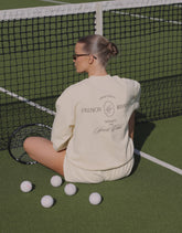 Cove Simmi Studios Embroidered Logo Sweatshirt In Cream