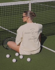 Cove Simmi Studios Embroidered Logo Sweatshirt In Cream