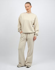 Sola Simmi Studios Embroidered Logo Joggers In Beige