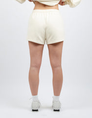 Riva Simmi Studios Embroidered Logo Shorts In Cream