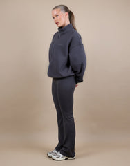 Bronte Simmi Studios Zip Through Funnel Neck Sweatshirt In Slate