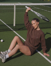 Cove Simmi Studios Embroidered Logo Sweatshirt In Brown