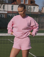 Cove Simmi Studios Embroidered Logo Sweatshirt In Pink