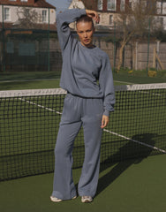 Rue Simmi Studios Embroidered Logo Sweatshirt In Blue
