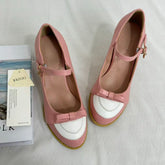 Color-Block Burnout T-Strap Sandals
