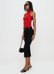 Can I Kick It Flared Capri Pants Black
