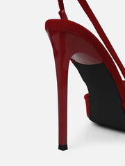 Toppaz Dark Red Velvet Bow Heeled Sandals