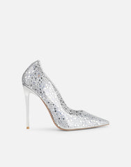 Kris Clear Silver Embellished Court Shoes