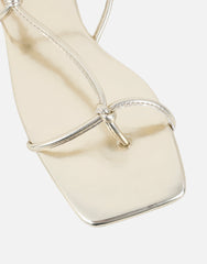 Leana Gold Metalic Strappy Flat Sandals