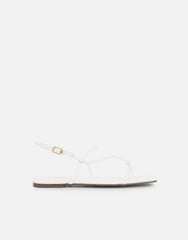 Leana White Strappy Flat Sandals