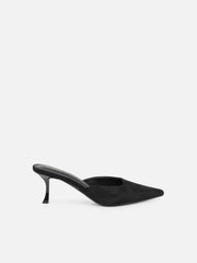 Keira Black Suede Mules