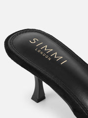 Keira Black Suede Mules