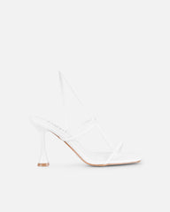 Allegra White Strappy Heeled Sandals