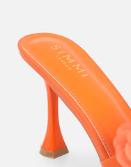 Kaz Orange Petal Detail Mules