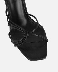 Riarra Black Lizard Strappy Heeled Sandals