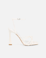 Riarra White Lizard Strappy Heeled Sandals