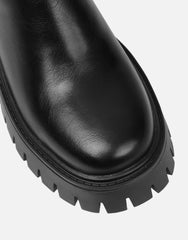 Bance Black Chunky Lace Detail Boots