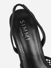 Starlight Black Diamante Mesh Heeled Sandals