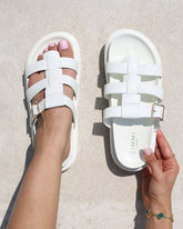 Berri White Chunky Footbed Sliders
