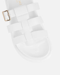 Berri White Chunky Footbed Sliders