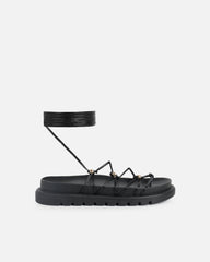 Billie Black Rope Tie Up Sandals