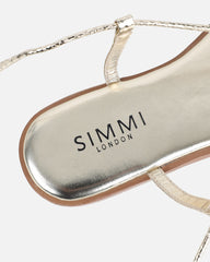Bari Gold Mirror Tie Up Gold Detail Sandals