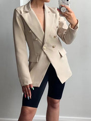 Blazer Slim Buttoned Solid Mid-Length Blazer