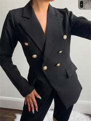 Blazer Slim Buttoned Solid Mid-Length Blazer