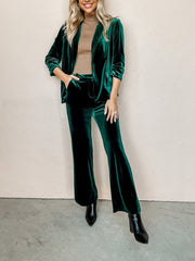 Blazers Lapel Velvet OL Slim Long Sleeve Blazer