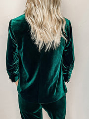 Blazers Lapel Velvet OL Slim Long Sleeve Blazer