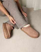Emmy Mocha Faux Suede Micro Flatform Boots