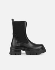 Perez Black Sock Chunky Ankle Boots