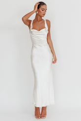 Sitara Tied Back Maxi Dress Oyster