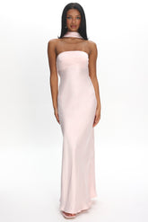 Damsel Reverse Halter Maxi Dress Blush