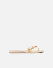 Carissa Gold Mirror Embellished Flat Sandals
