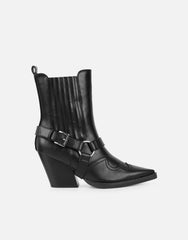 Esperanza Black Western Saddled Ankle Boots
